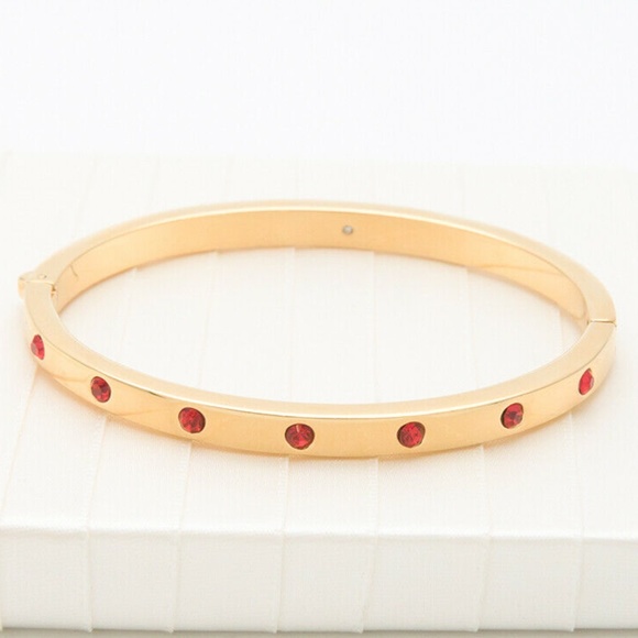 NIB Kate Spade Set In Stone Red Crystal Bangle - Picture 3 of 7